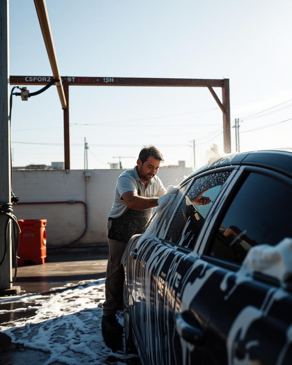 Autolavado en servicio